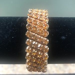 Vintage Amber Rhinestone Bracelet